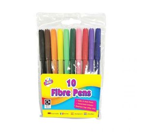Artbox Assorted Colour Fibre Tip Colouring Pens Pack Of 10
