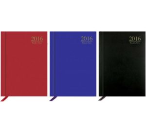 A4 Diary Week To Veiw Hard Back With Textured Paper Covering