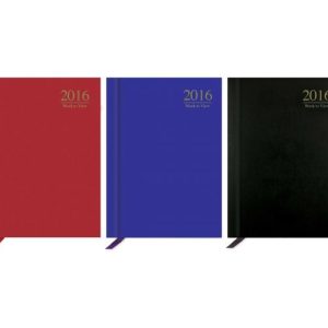 A4 Diary Week To Veiw Hard Back With Textured Paper Covering