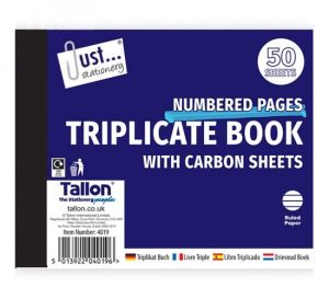 Just Stationery Numbered Ruled Carbon Triplicate Book 50 Sheets