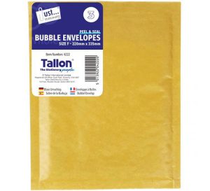Just Stationery Size F Peel & Seal Bubble Envelopes 220mm X 335mm Pack Of 3