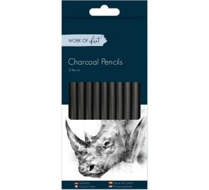 Work of Art Charcoal Black Pencils Pack Of 12