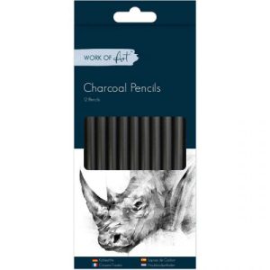 Work of Art Charcoal Black Pencils Pack Of 12