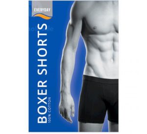 Everyday Men's Black 100% Cotton Boxer Shorts