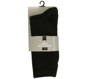 Farley Mill Men's Size 7-11 Black Ankle Socks Pack Of 3