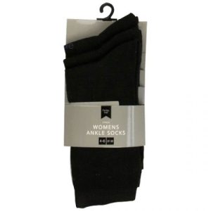 Farley Mill Women's Size 4-6 Black Ankle Socks Pack Of 3