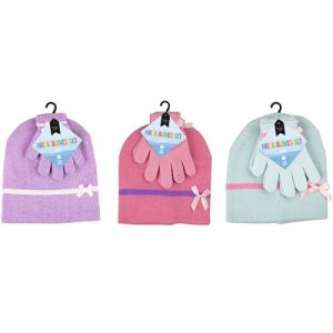 Farley Mill Girl's Beanie Hat & Glove Set 3pc