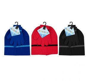 Farley Mill Boys' Beanie Hat & Gloves Set 3pc