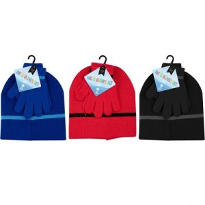 Farley Mill Boys' Beanie Hat & Gloves Set 3pc