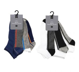 Farley Mill Assorted Size 7-11 Mens' Trainer Socks Pack Of 3