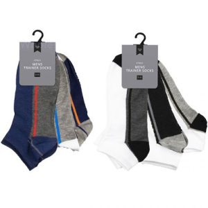 Farley Mill Assorted Size 7-11 Mens' Trainer Socks Pack Of 3