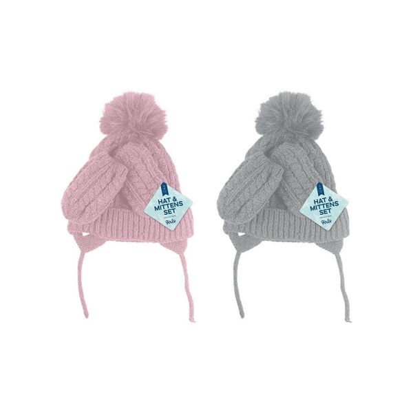 Farley Mill Girls Hat & Mittens Knitted Set