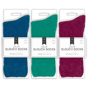 Farley Mill UK 4-8 Ladies Plain Chenille Slouch Socks Pack Of 2