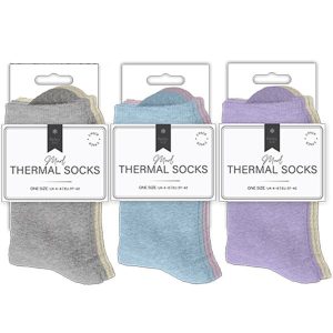 Farley Mill UK 4-8 Ladies Plain Marl Thermal Socks Pack Of 2