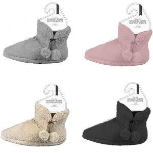Farley Mill Ladies Faux Fur Memory Foam Slipper Boots