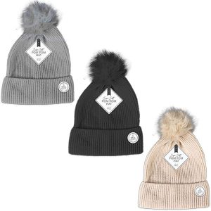 Farley Mill Ladies Super Soft Marl Pom Pom Ribbed Hat