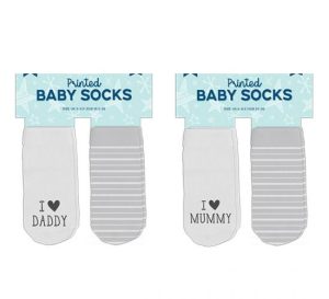 Farley Mill Mummy & Daddy Printed Baby Socks Pack Of 2