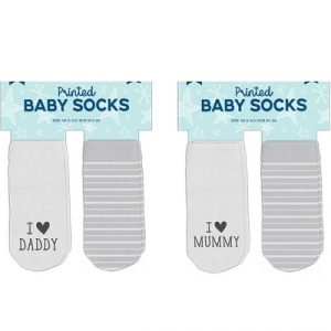 Farley Mill Mummy & Daddy Printed Baby Socks Pack Of 2
