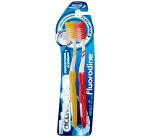 Fluorodine Medium Ultra Active Clean Gum Massaging Toothbrushes Pack Of 2