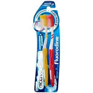 Fluorodine Medium Ultra Active Clean Gum Massaging Toothbrushes Pack Of 2