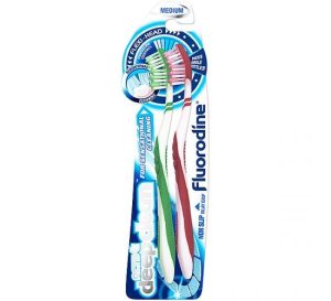 Fluorodine Medium Active Deep Clean Flexi Head Toothbrushes Pack Of 2