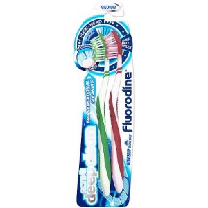 Fluorodine Medium Active Deep Clean Flexi Head Toothbrushes Pack Of 2