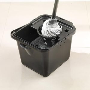 Heavy Duty Black Mop Bucket With Wringer 12L