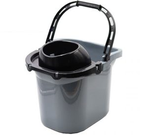 Heavy Duty Silver Mop Bucket With Wringer 12L