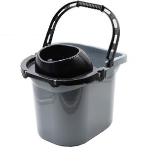 Heavy Duty Silver Mop Bucket With Wringer 12L