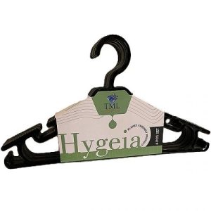 Hygeia Eco-Friendly Black Coat Hangers Pack Of 6
