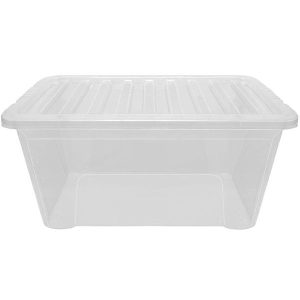 Clear Lidded Plastic Storage Box 110L
