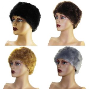 Ladies Faux Fur Fashion Hat - Grey/Brown/Black/Beige