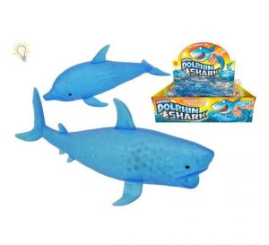 Light-Up Squishy Dolphin & Shark Toy 22cm