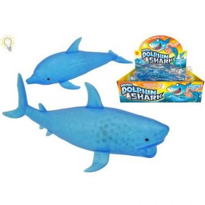 Light-Up Squishy Dolphin & Shark Toy 22cm