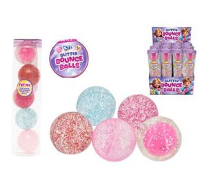 Light Up Glitter Bounce Balls Pack Of 5