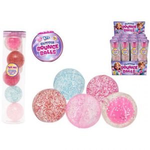 Light Up Glitter Bounce Balls Pack Of 5