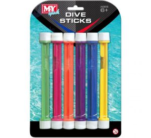 MY Assorted Colour Swimming Dive Sticks 6pc