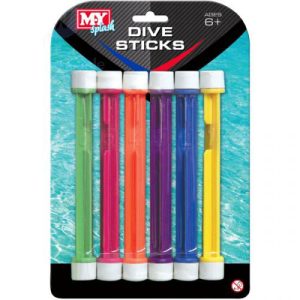 MY Assorted Colour Swimming Dive Sticks 6pc