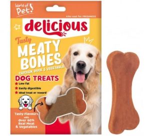 World Of Pets Meaty Bone-Shaped Dog Treat Pack of 4 80g