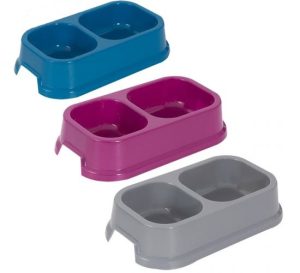 World Of Pets Plastic Double Pet Bowl 250ml