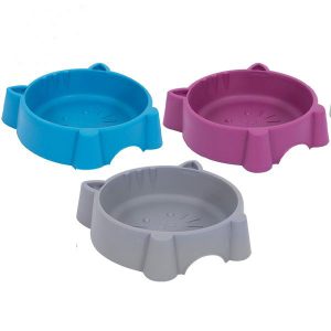 World Of Pets Plastic Cat Face Pet Bowl 250ml