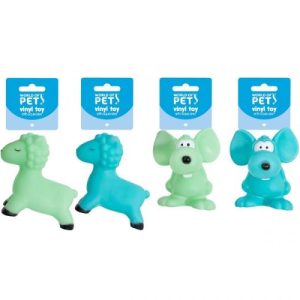 World Of Pets Squeaky Vinyl Lamb & Mouse Dog Toy