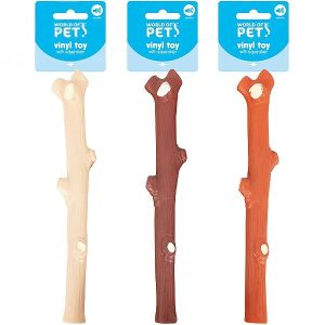 World Of Pets Squeaky Vinyl Stick Dog Toy 30cm