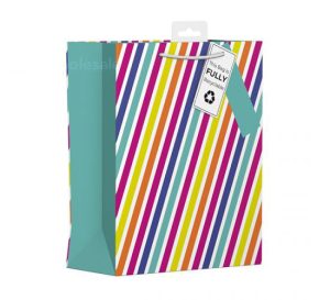 Giftmaker Rainbow Stripes Gift Bag Medium