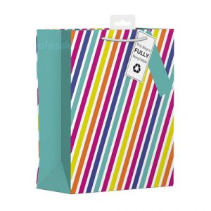 Giftmaker Rainbow Stripes Gift Bag Medium