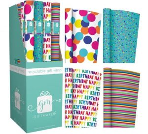 Giftmaker Recyclable Brights Happy Birthday Gift Wrap
