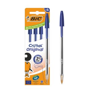 Cristal Blue Bic Pens Pack Of 4