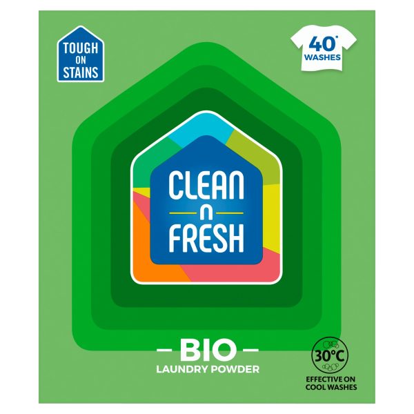 Clean N Fresh Bio Laundry Powder 40 Washes 2kg | British Chemist
