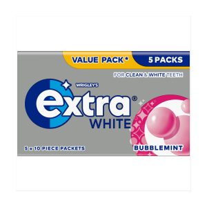 Extra White Bubblemint Chewing Gum Pack Of 5 70g