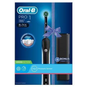 Oral-B Pro 1 680 Black Electric Rechargeable Toothbrush & Travel Case